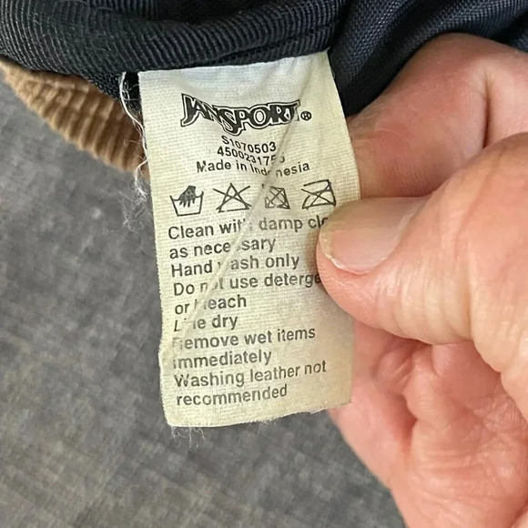 Jansport Unisex Travel Bag Brown Adjustable Straps 2000's y2k Vtg cordoroy - Picture 11 of 11